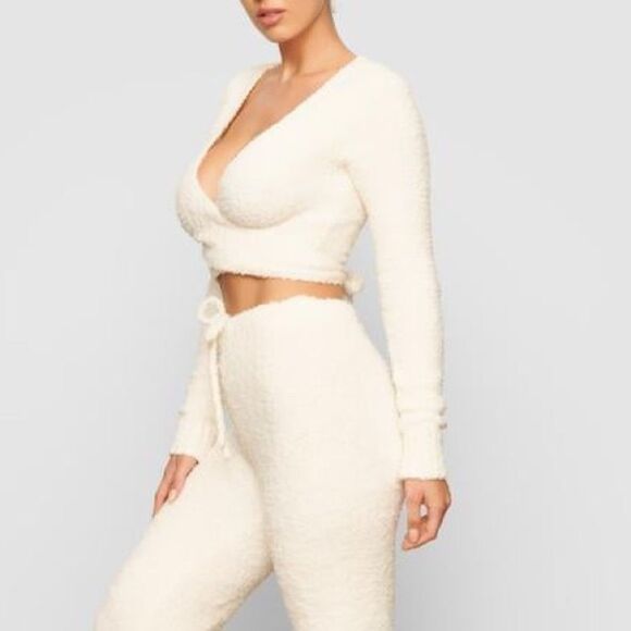 SKIMS XXS/XS Cozy Knit Wrap Top BONE - Picture 3 of 3